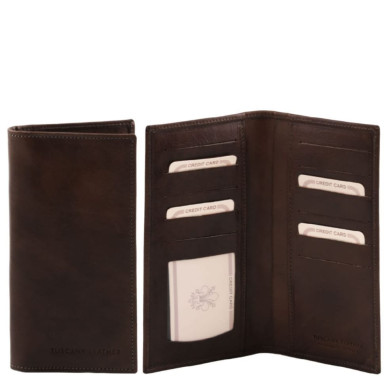 Эксклюзивный вертикальный кожаный кошелек бифолд Tuscany Leather TL140784