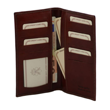 Эксклюзивный вертикальный кожаный кошелек бифолд Tuscany Leather TL140784