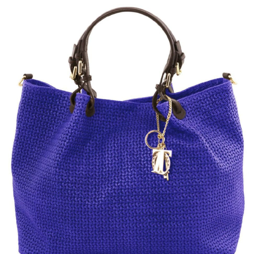 Плетена шкіряна сумка жіноча Keyluck TL141568 TL SMART великий розмір Tuscany