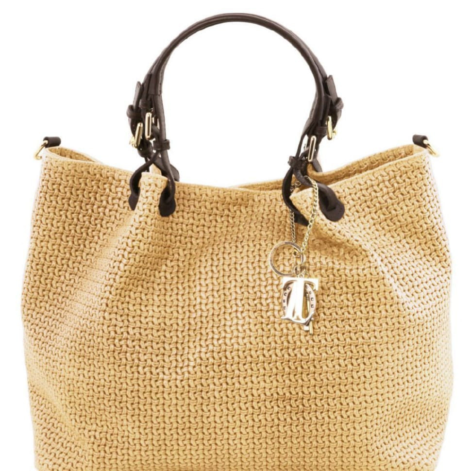 Плетена шкіряна сумка жіноча Keyluck TL141568 TL SMART великий розмір Tuscany