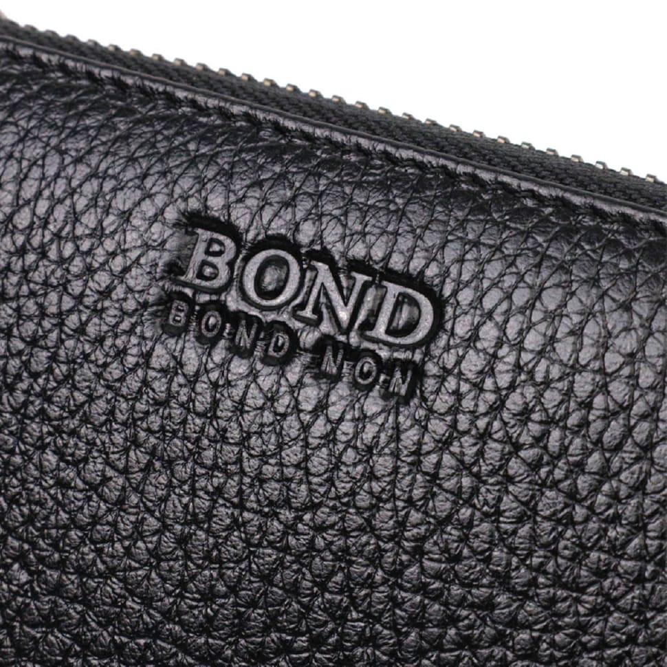 Замечательный женский кошелек из натуральной зернистой кожи BOND 22053 Черный