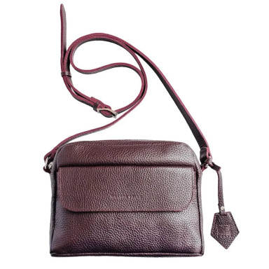 Womens leather messenger bag 755764 Grande pelle Bordeaux