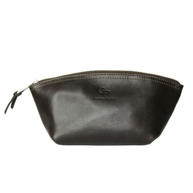 Cosmetic bag Grande Pelle 805620 glossy leather chocolate