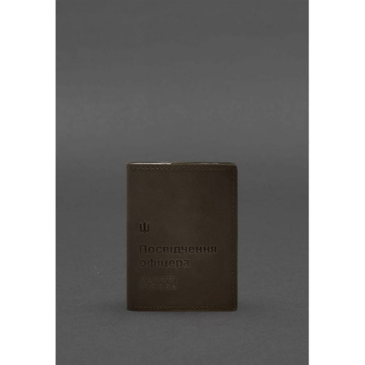 Шкіряна обкладинка для посвідчення офіцера 9.2 Темно-коричневий Crazy Horse
