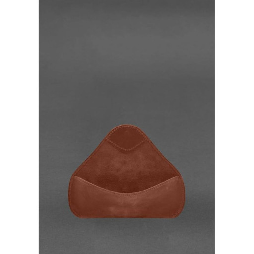 Шкіряний чохол для окулярів із клапаном на резинці Світло-коричневий Crazy Horse