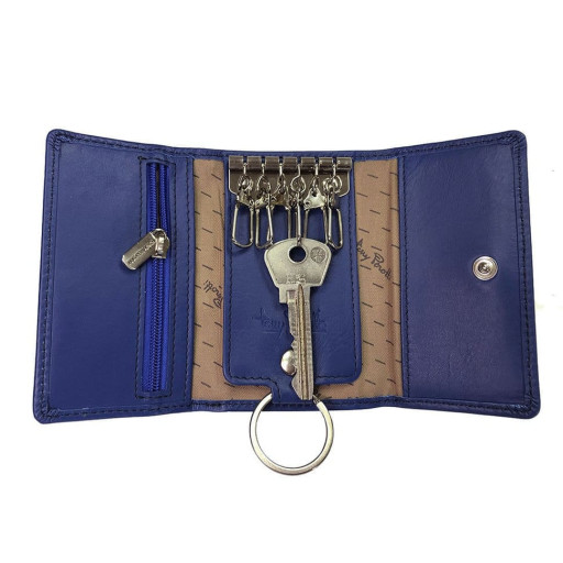 Ключниця шкіряна New Rainbow 1117 bluette синій