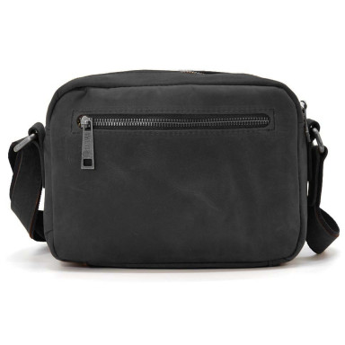 Small mens shoulder bag with 2 compartments TARWA RA-60125-3md black
