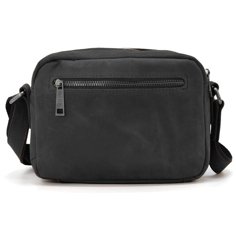 Small mens shoulder bag with 2 compartments TARWA RA-60125-3md black