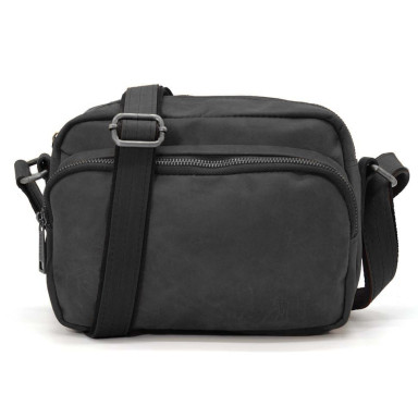 Small mens shoulder bag with 2 compartments TARWA RA-60125-3md black