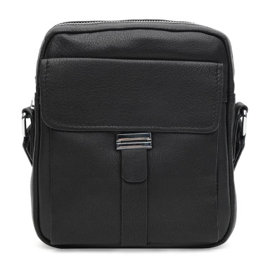 Men's leather bag Ricco Grande K12043bl-black