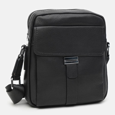 Men's leather bag Ricco Grande K12043bl-black