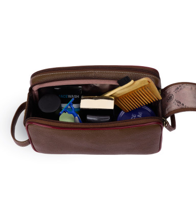 Hammonds Flycatcher TC4002-1 Brushwood Leather Toiletry Bag (Brown)