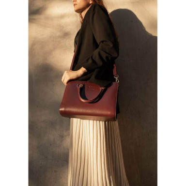 Women's Fancy leather bag burgundy crust