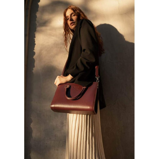 Жіноча шкіряна сумка Fancy бордова краст