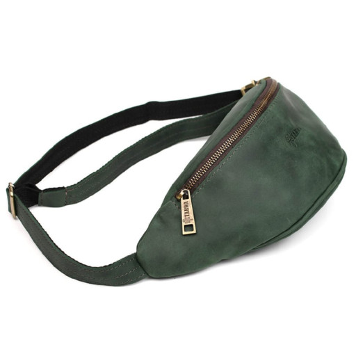 Belt bag made of genuine leather RE-3035-3md TARWA green