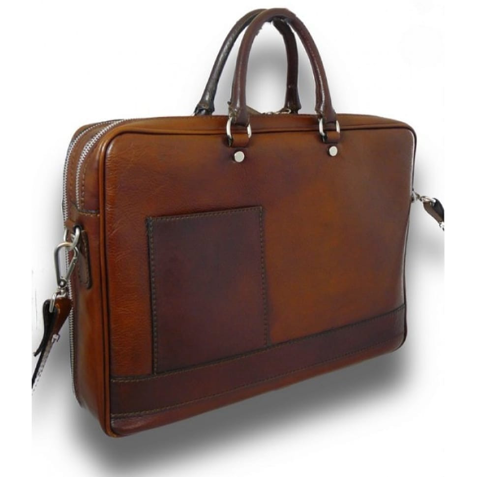 Soft leather briefcase Pratesi Cortona, article B229, Italy