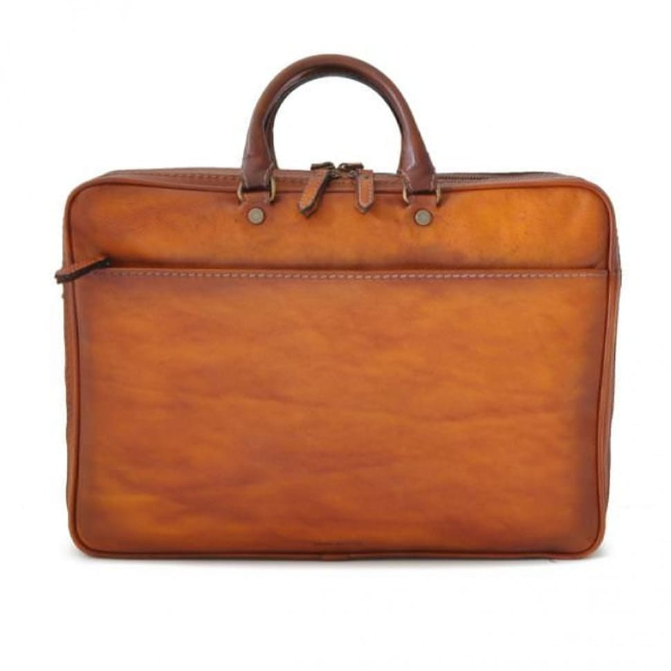 Soft leather briefcase Pratesi Cortona, article B229, Italy