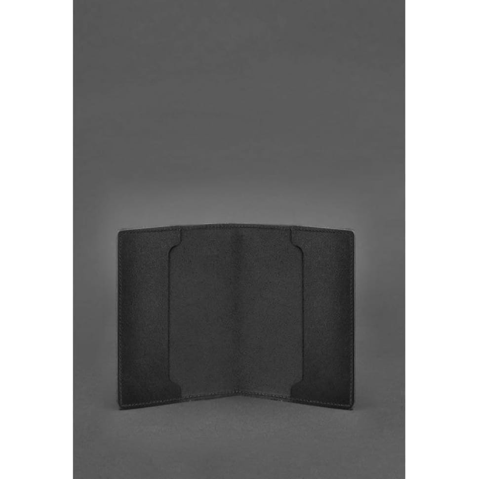 Шкіряна обкладинка для службового посвідчення військовослужбовця Держспецзв'язку Чорна