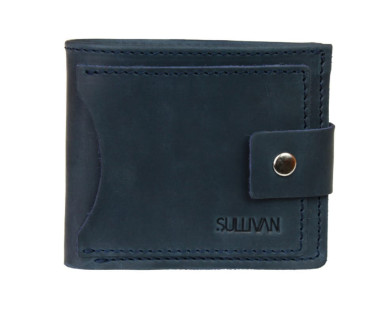 Mens small leather wallet SULLIVAN 962-27(9) blue