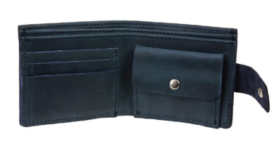 Mens small leather wallet SULLIVAN 962-27(9) blue