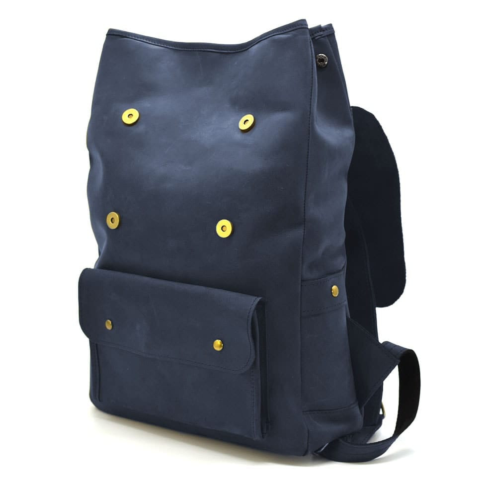 Genuine leather backpack RK-9001-4lx TARWA blue crazy horse