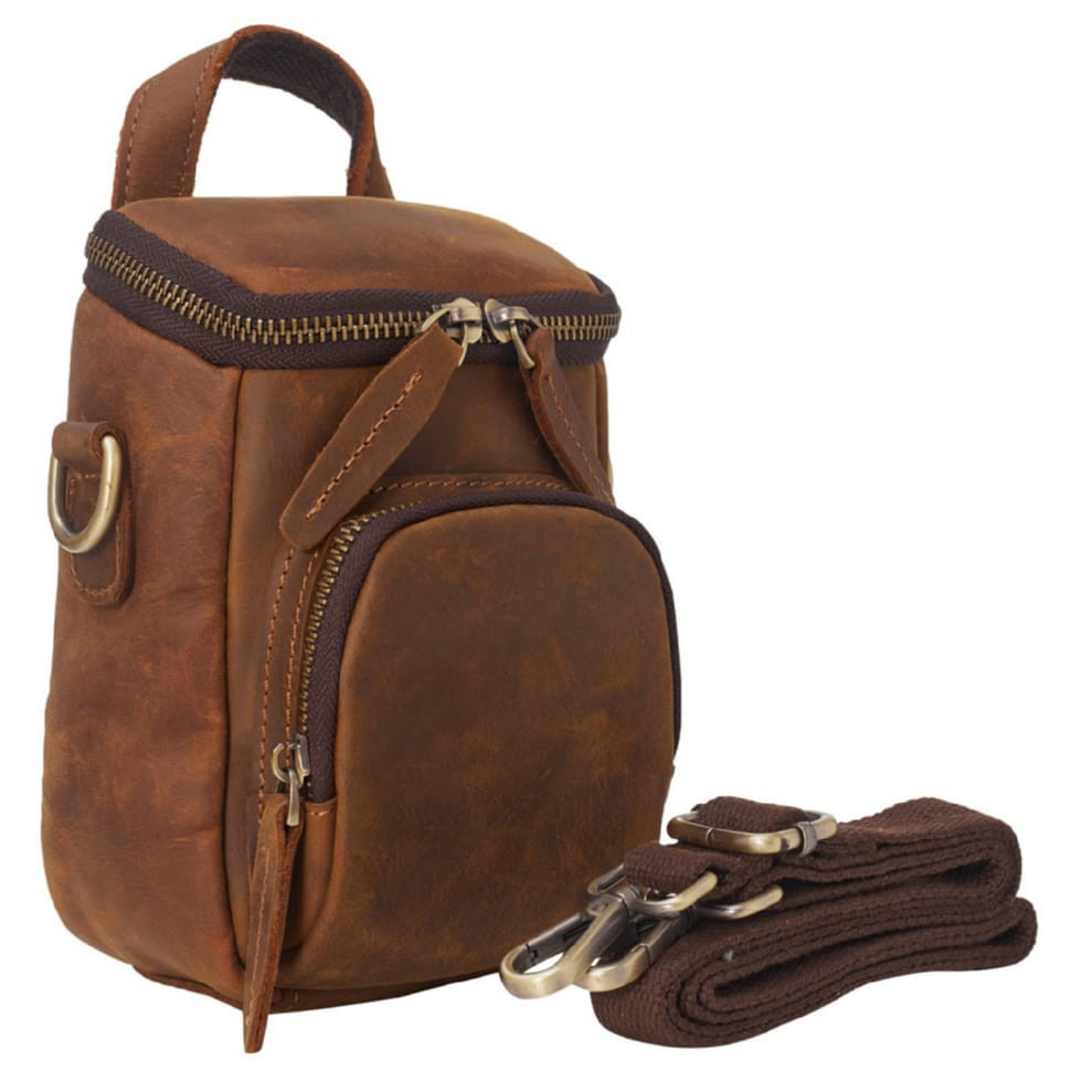 Мужская кожаная сумка через плечо BUFFALO BAGS M9097C коричневая