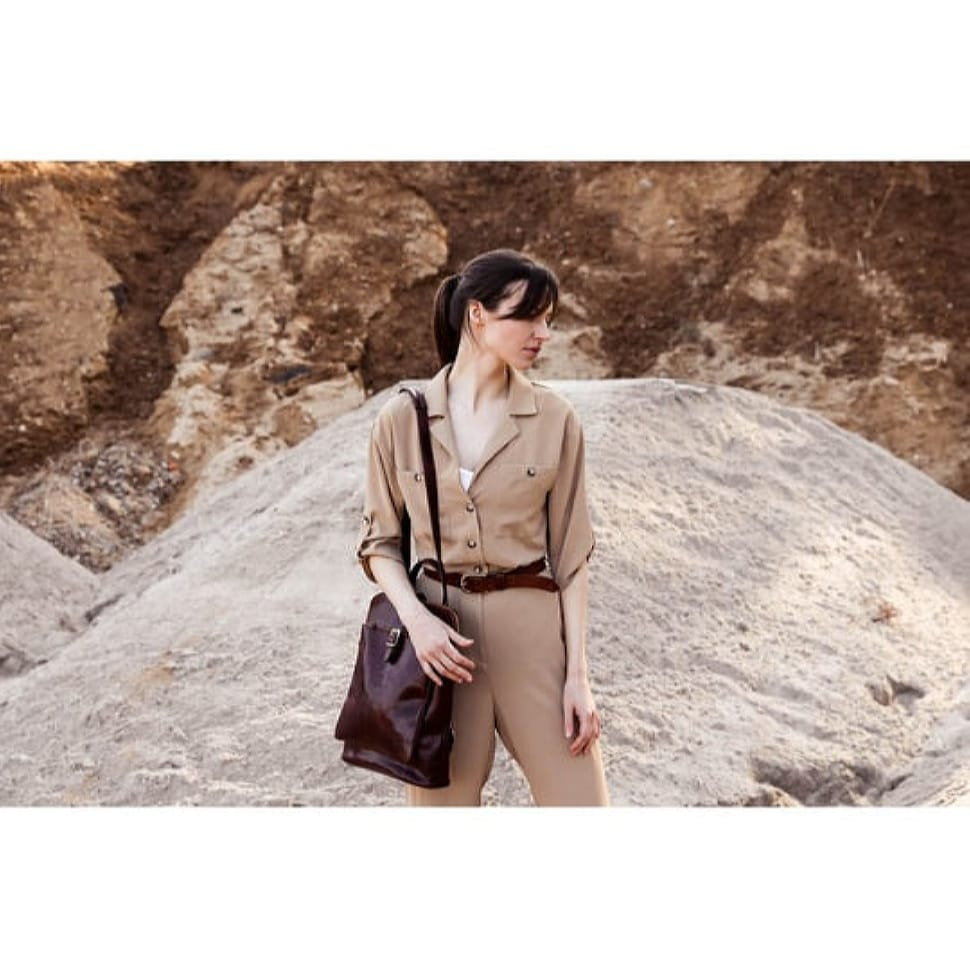 Womens Convertible Leather Backpack Shoulder Bag - Emma - Коричневий колір - Time Resistance 5218801