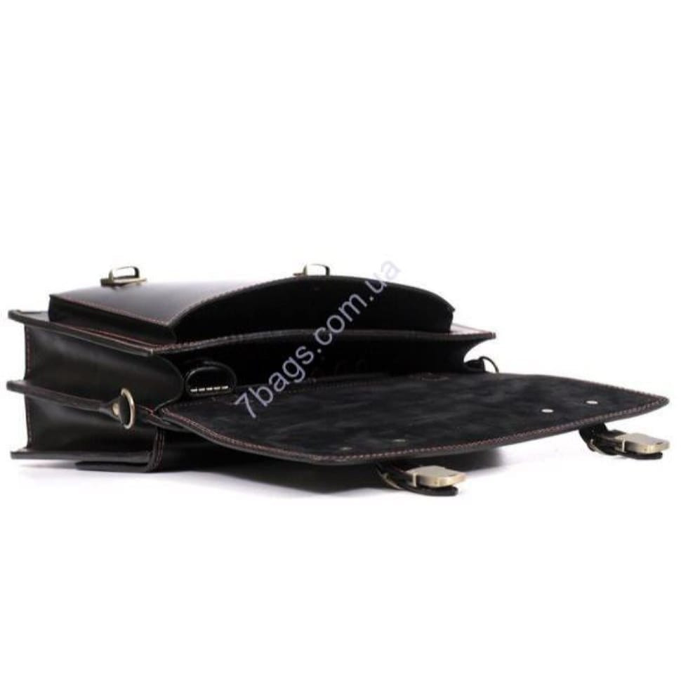 Шикарний портфель чоловічий з натуральної шкіри в діловому стилі