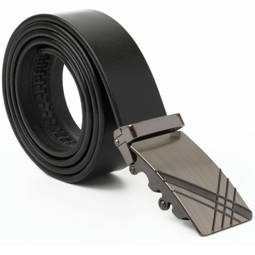 Ремінь чоловічий з затемненою металевою пряжкою Vintage 20208 Чорний