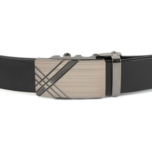 Ремінь чоловічий з затемненою металевою пряжкою Vintage 20208 Чорний