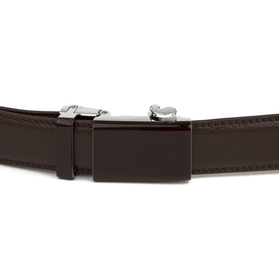 Ремінь чоловічий з прямокутною пряжкою Vintage 20311 Коричневий
