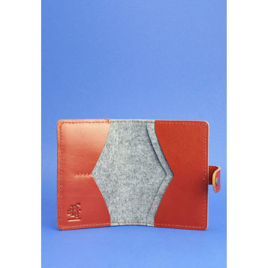 Felt passport cover 3.0 with leather brown inserts