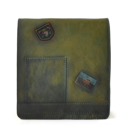 Pratesi BVS182 - Messanger Cross Body Bag в шкіряній шкірі Bruce Dark Green