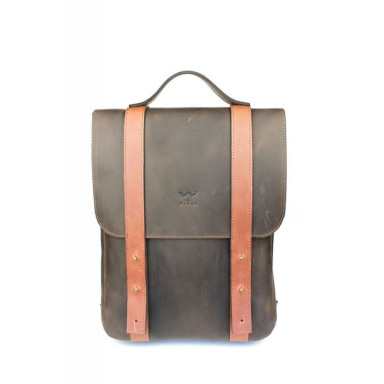 Leather backpack 13" brown cognac vintage