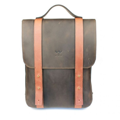 Leather backpack 13" brown cognac vintage