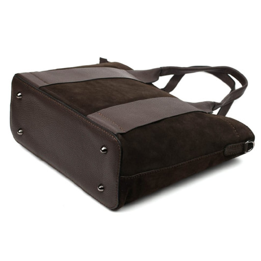 Замшева жіноча сумка тоут Італія Firenze fz379334 у кольорі шоколад