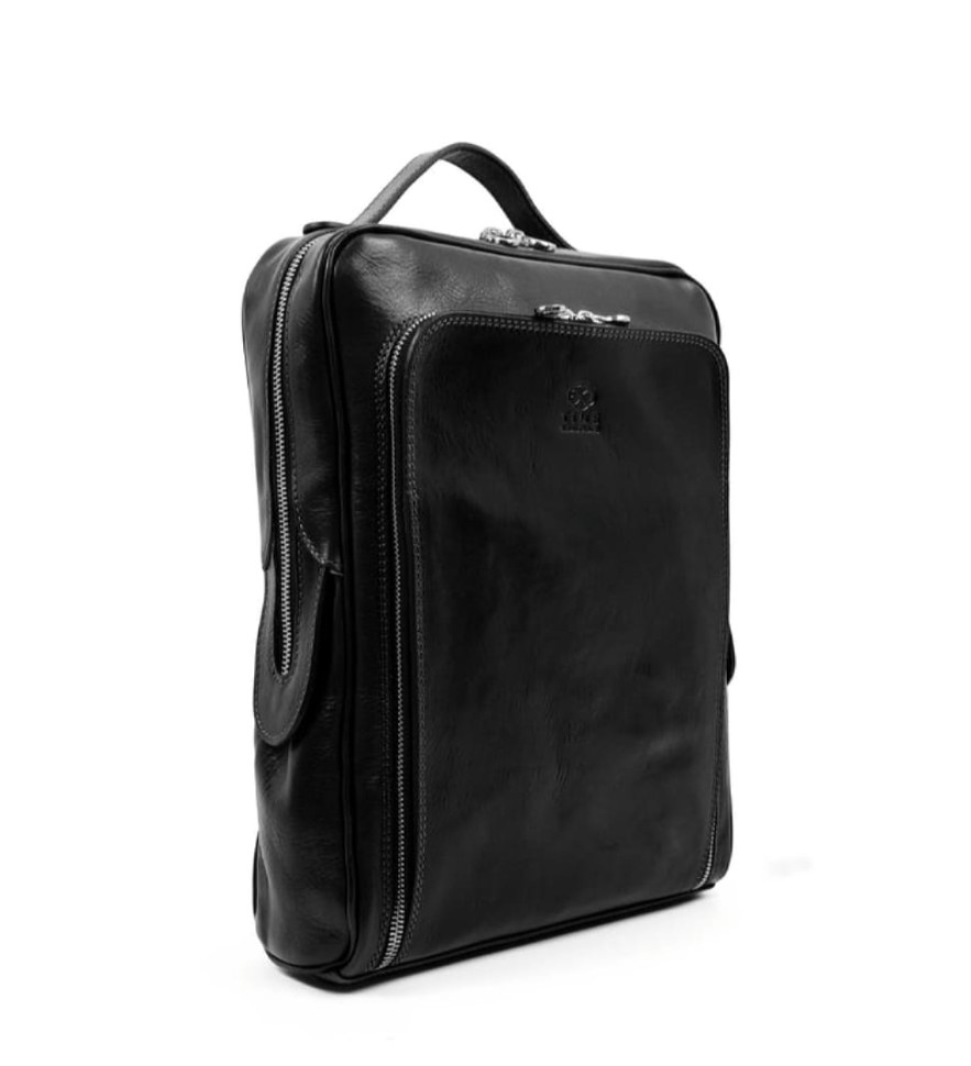 Womens Leather Backpack - The Sun Also Rises -  Black color -  Time Resistance 5211801W