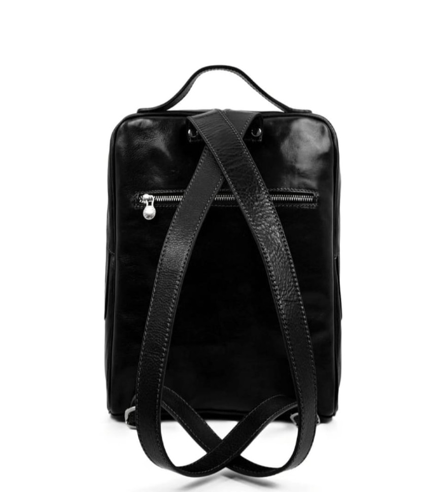 Womens Leather Backpack - The Sun Also Rises -  Black color -  Time Resistance 5211801W