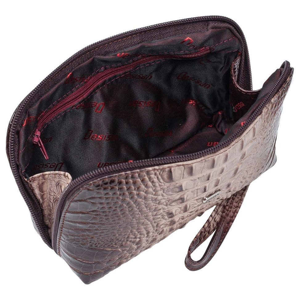 Косметичка шкіра Desisan 1-4228 світло-бежевий кроко