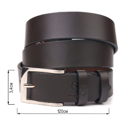 Стильний брючний чоловічий ремінь із натуральної шкіри Grande Pelle 21449 Коричневий