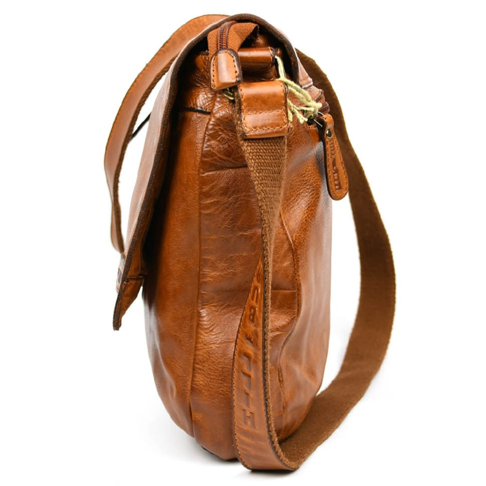 Чоловічий шкіряний коньячний месенджер HILL BURRY 