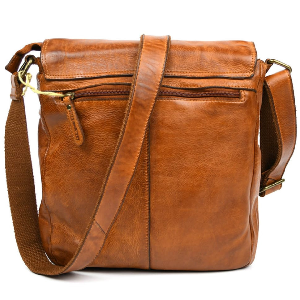 Чоловічий шкіряний коньячний месенджер HILL BURRY 
