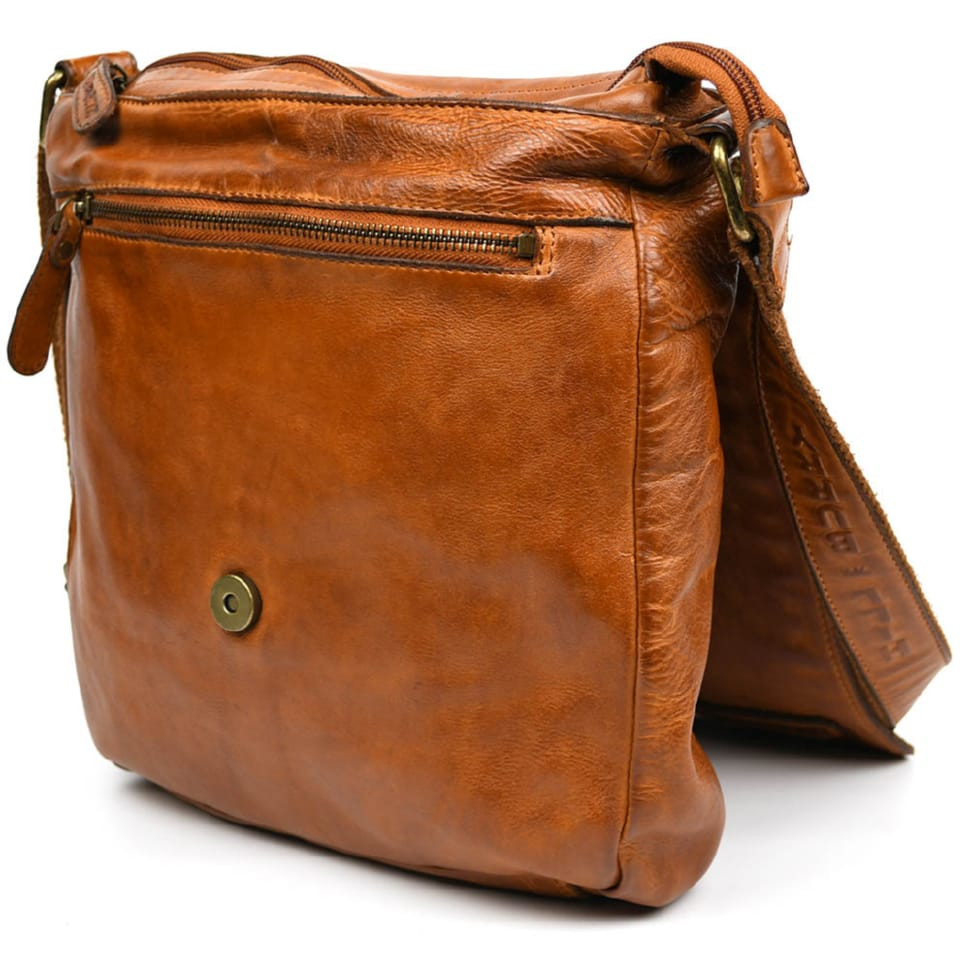Чоловічий шкіряний коньячний месенджер HILL BURRY 