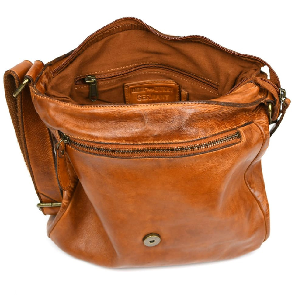 Чоловічий шкіряний коньячний месенджер HILL BURRY 