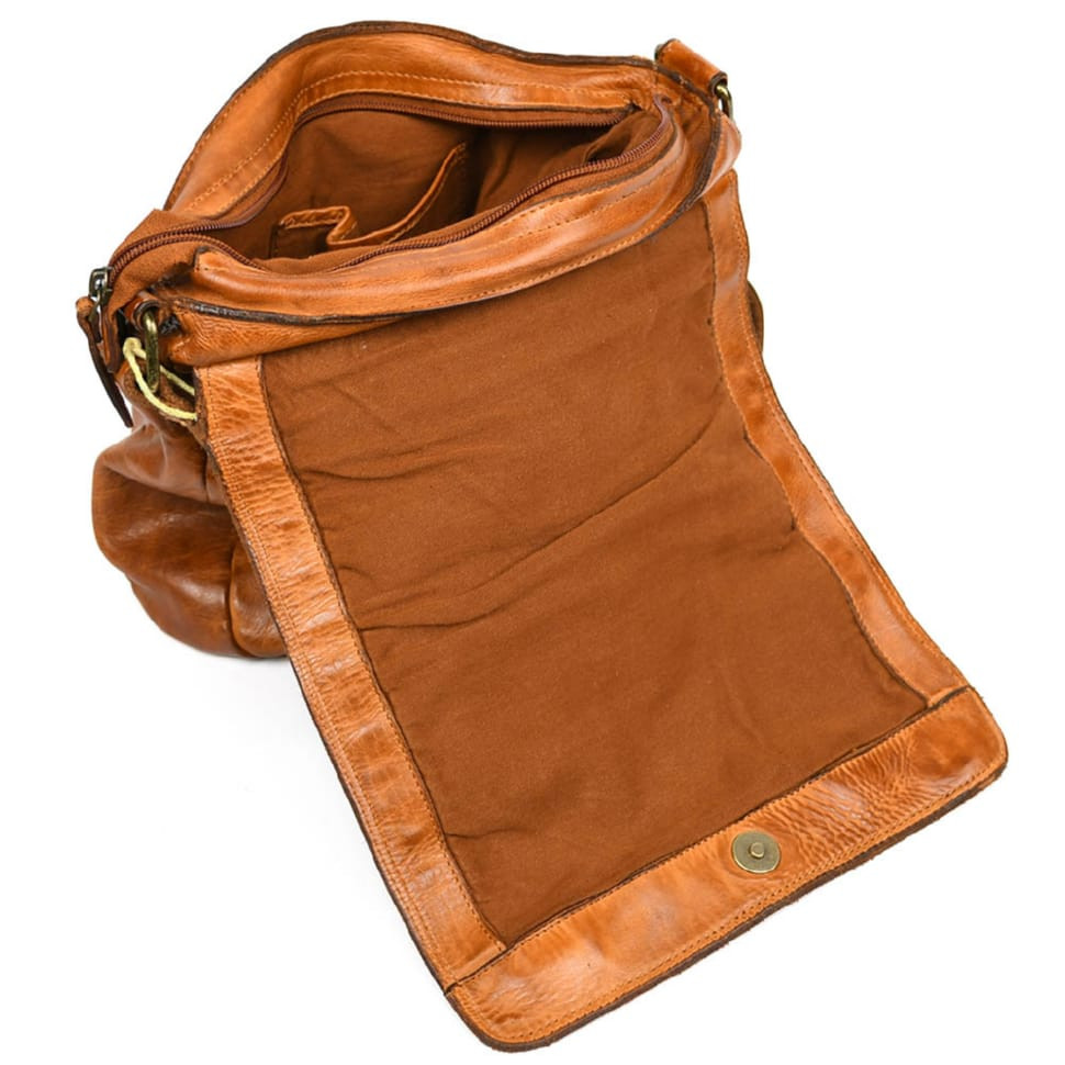 Чоловічий шкіряний коньячний месенджер HILL BURRY 