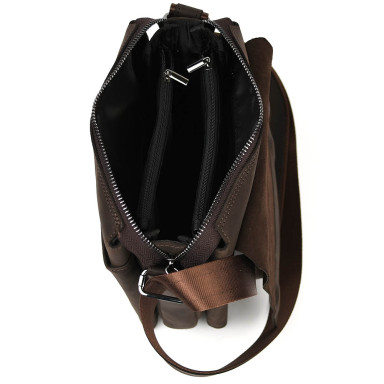 Mens shoulder bag with three compartments medium Limary Lim-372RC crazy horse