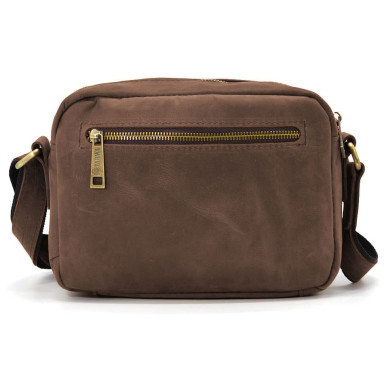 Small mens shoulder bag with 2 compartments TARWA RC-60125-3md brown