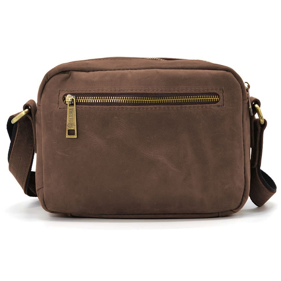 Small mens shoulder bag with 2 compartments TARWA RC-60125-3md brown