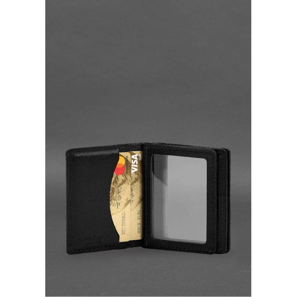 Leather cover for driver's license, ID and plastic cards 2.1 black