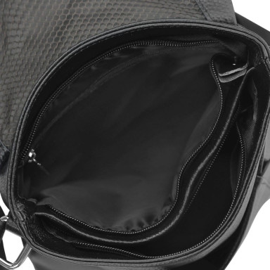 Мужская кожаная сумка через плечо черная Tiding Bag A25F-9913A